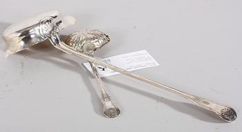 SOPPSLEV samt STRÖSKED. Silver, 1800-tal.