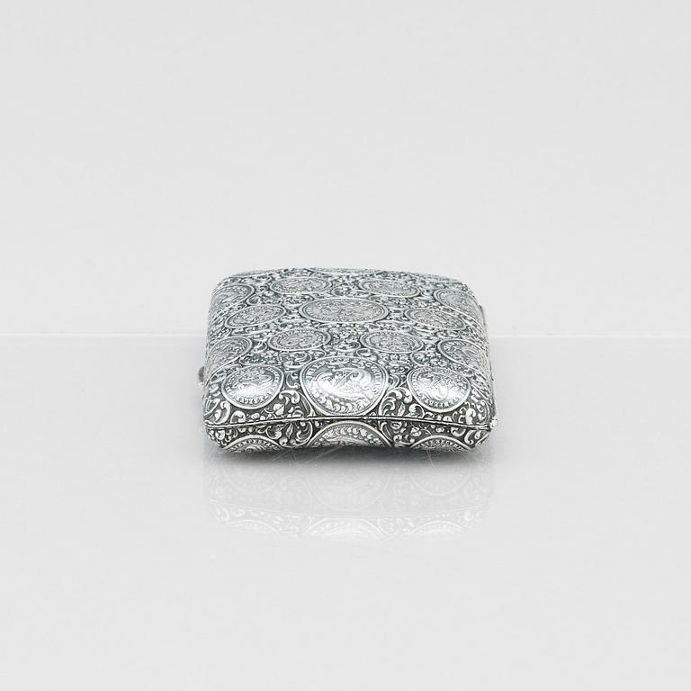 Georg Adam Scheid, cigarettetui, silver, Wien, Österrike-Ungern (1882-1921).