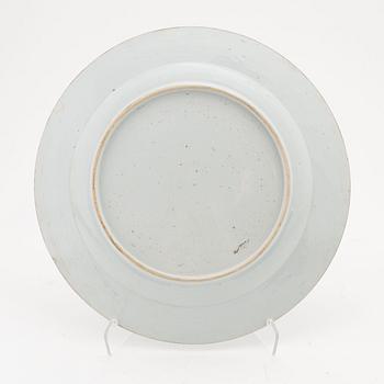 A blue and white Chinese Export dish, Qing dynasty, Qianlong (1736-95).