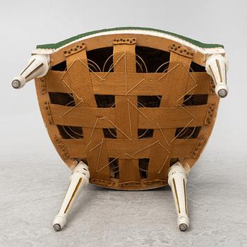 A pair of Gustavian style chairs, 20th century.