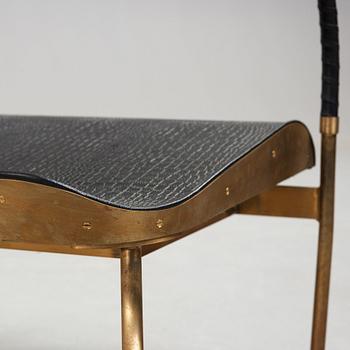 Mats Theselius, A Mats Theselius brass and leather 'El Rey' easy chair, Källemo, Sweden post 1999.