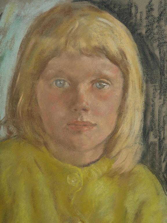Lotte Laserstein, Girl in a yellow cardigan.