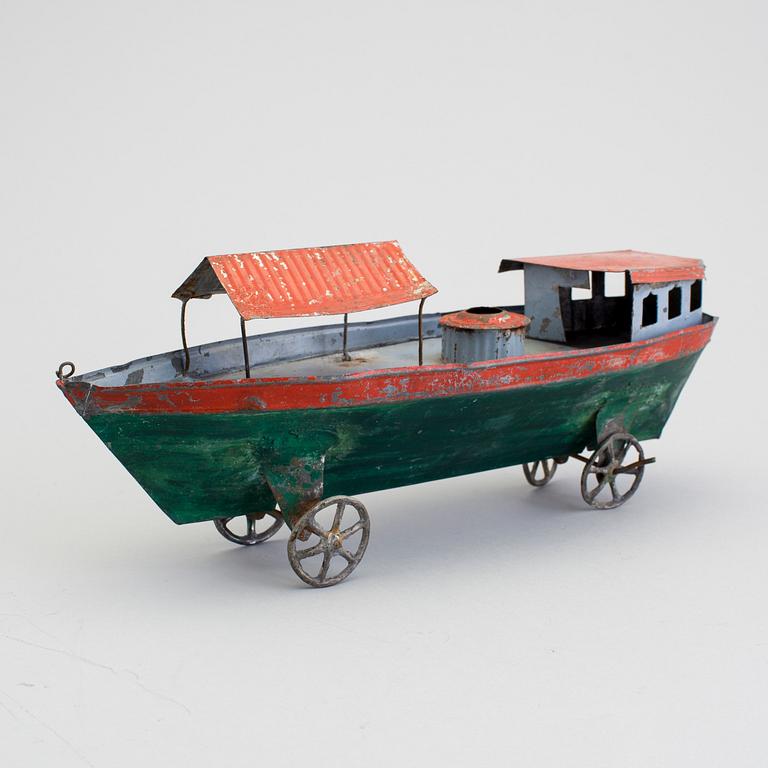 A tinplate boat late 19th century.