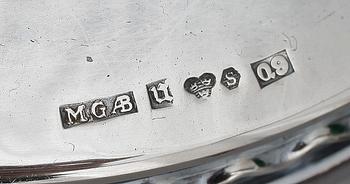 LJUSSTAKAR, 6 par, silver, bl a BEFA Guld- & Silvevarufabrik AB, Göteborg 1965. Tot vikt 440g.