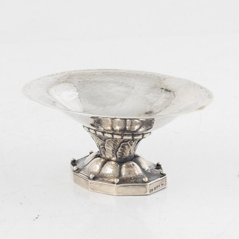 Johan Rohde, a sterling silver bowl on foot, Georg Jensen, Denmark, circa 1925.
