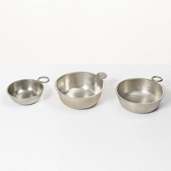 Bowls/ladles, 9 pcs, various masters.