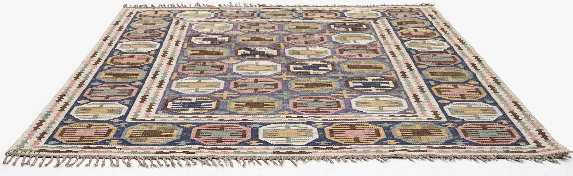 Märta Måås-Fjetterström, a carpet, 'Dukater', flat weave, c. 315 x 250 cm, signed AB MMF.
