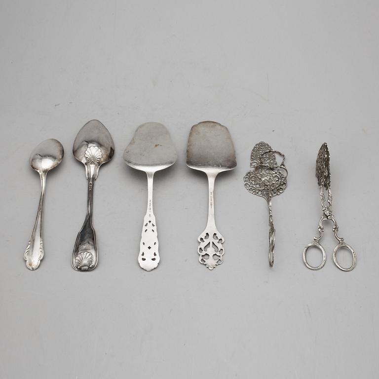 PARTI BESTICK, 18 delar. Silver. 1800-1900-tal. Tot ca 910 g.