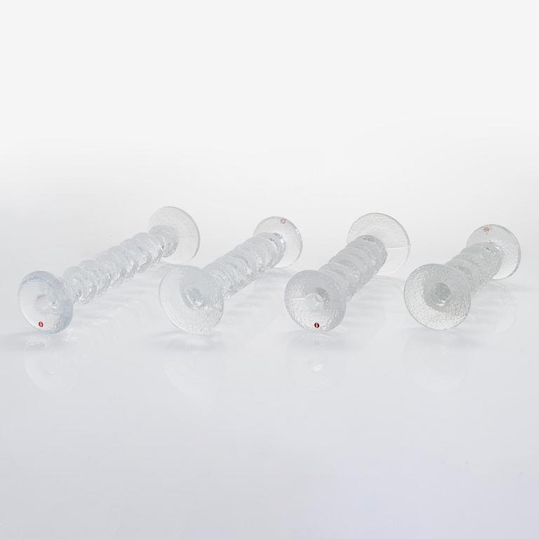 Timo Sarpaneva, a set of eight Festivo' glass candlesticks for Iittala.