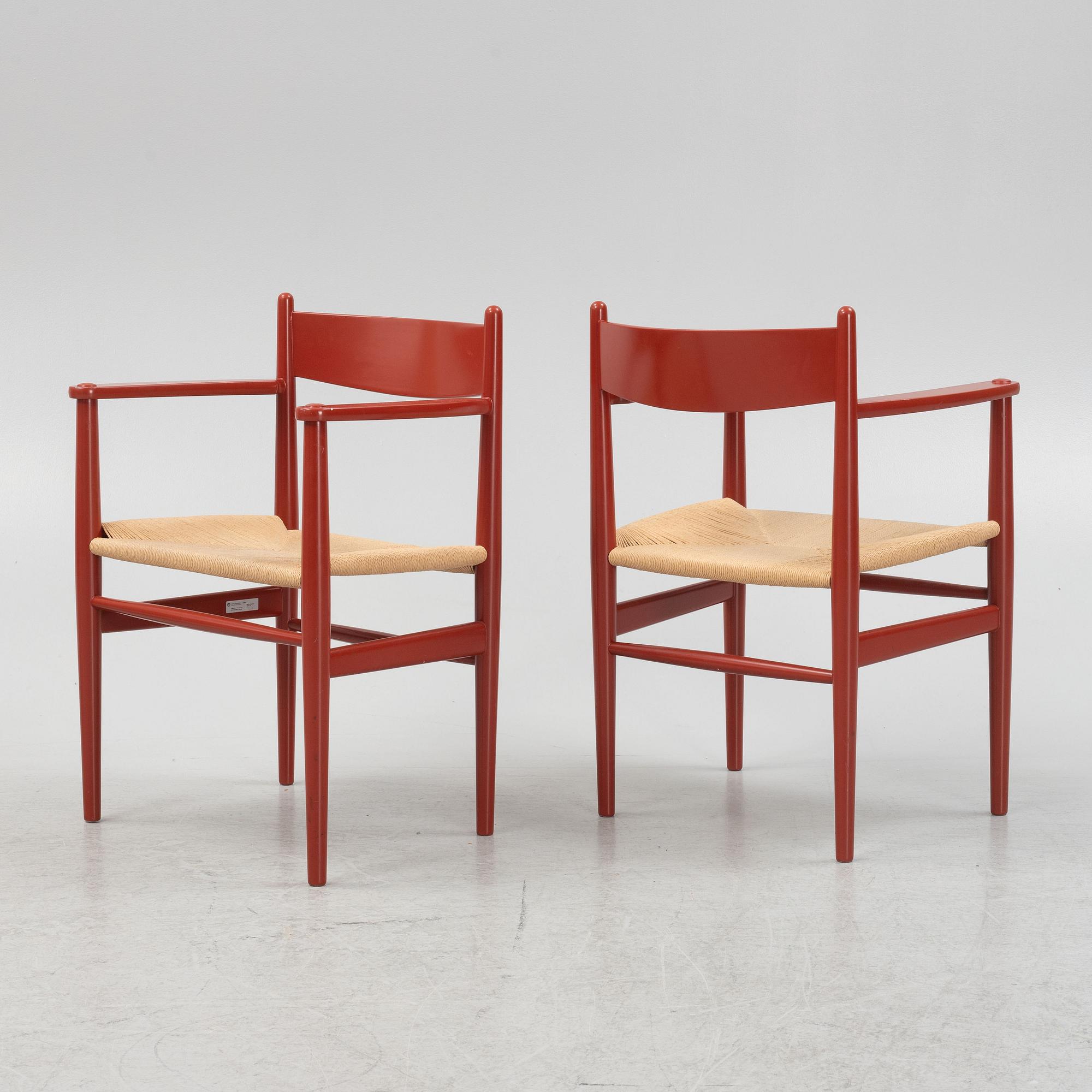 A set of  four "CH37" armchairs by Hans J Wegner for Carl Hansen & Søn, Denmark.