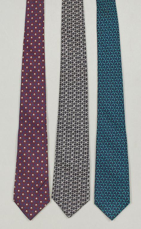 A set of three silk ties by Hermès.