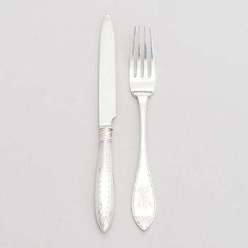 Otto Roland Mellin, a 16-piece set of silver fruit cutlery, Helsinki 1901-02.