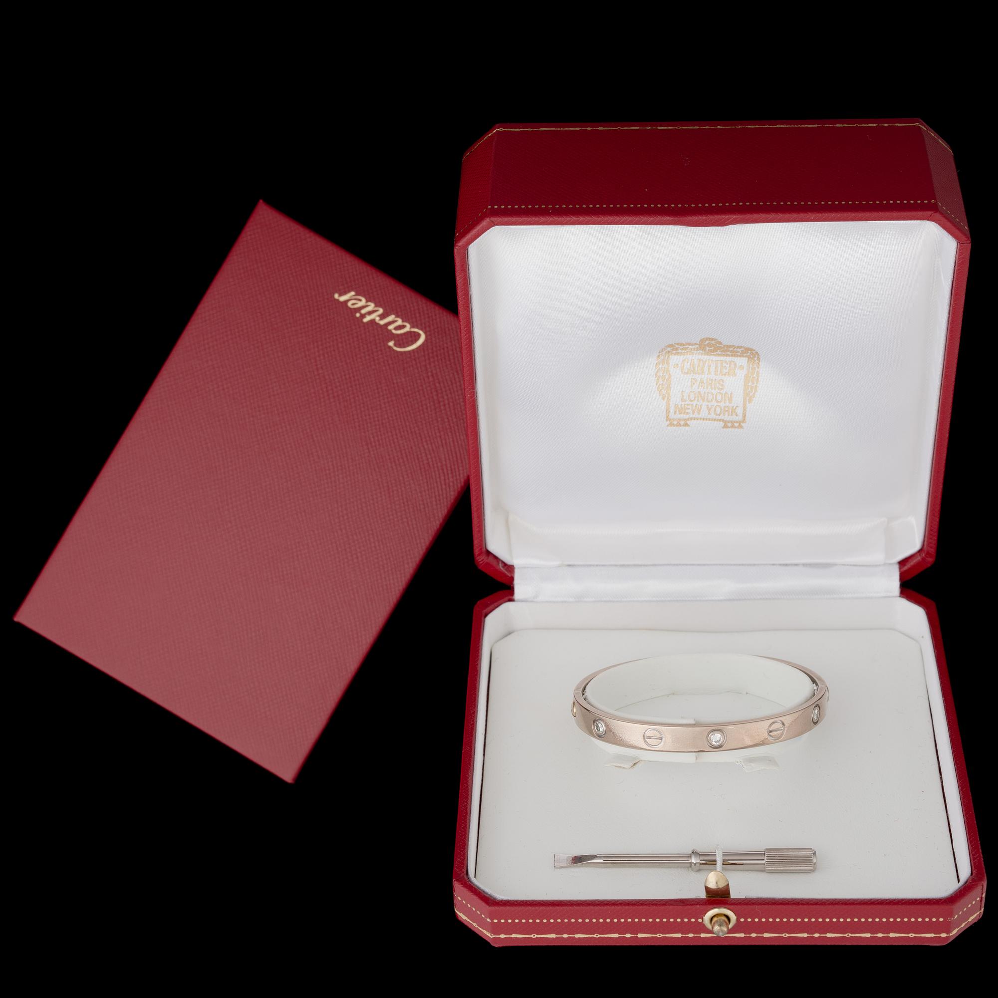 A BRACELET, Cartier LOVE, 18K white gold, six brilliant cut  diamonds.