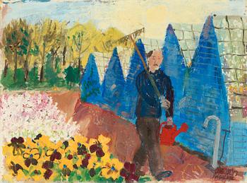 172. Olle Olsson-Hagalund, Man at the greenhouse.