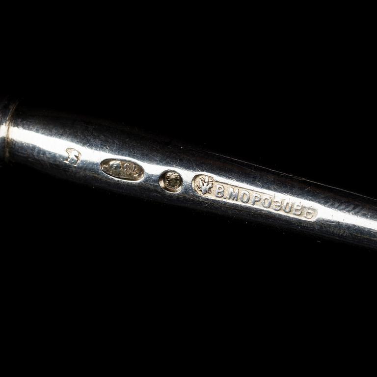 SERVERINGSBESTICK, silver, (В. Морозовь) V. Morozov Hovleverantör S:t Petersburg, Ryssland 1892-1908.