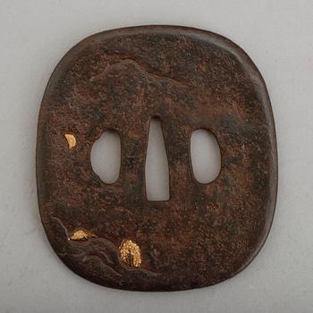 TSUBA, järn, Japan, 1700-tal.