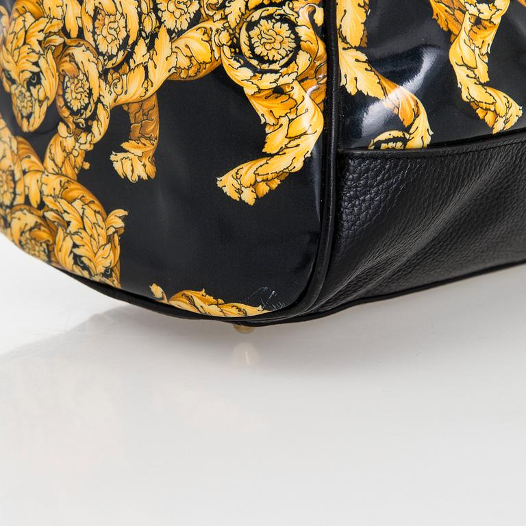 Versace Collection, A 'Hibiscus Leopard Print' duffel bag.