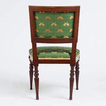 A late Gustavian mahogany chair by Ephraim Ståhl (Stockholm 1794-1820).