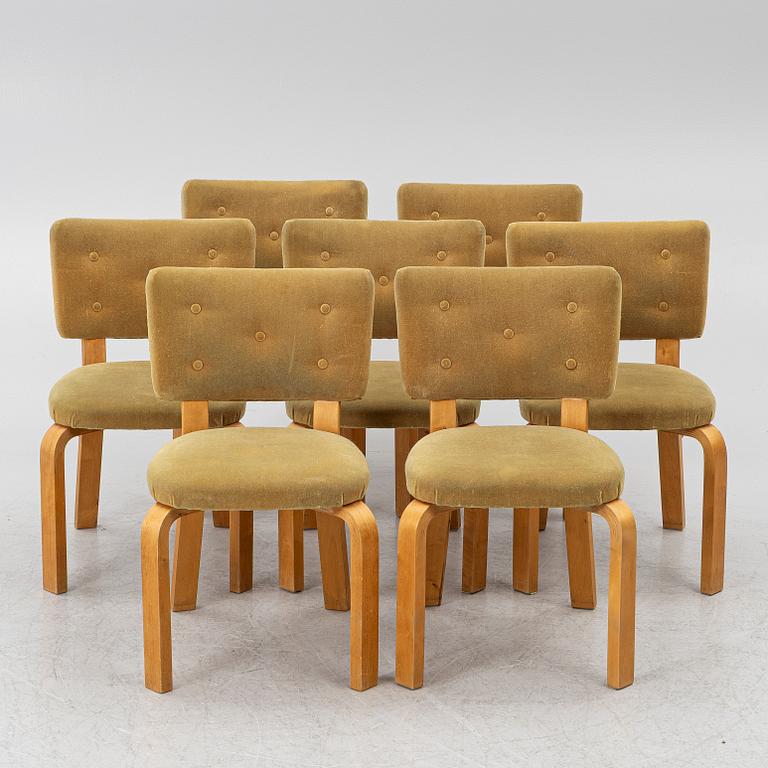 Alvar Aalto, Chairs, 7 pcs, model 62 for O.Y. Huonekalu- ja Rakennustyötehdas A.B. mid-20th century.