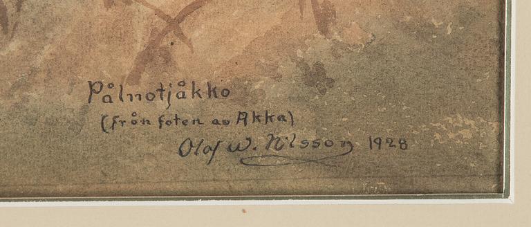 Olof Walfrid Nilsson, akvareller, två stycken, signerade och daterade -28 samt -30.
