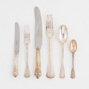 Ole Hagen, a 48-piece silver "Rosenbord" flat wear set, Anton Michelsen, Denmark.