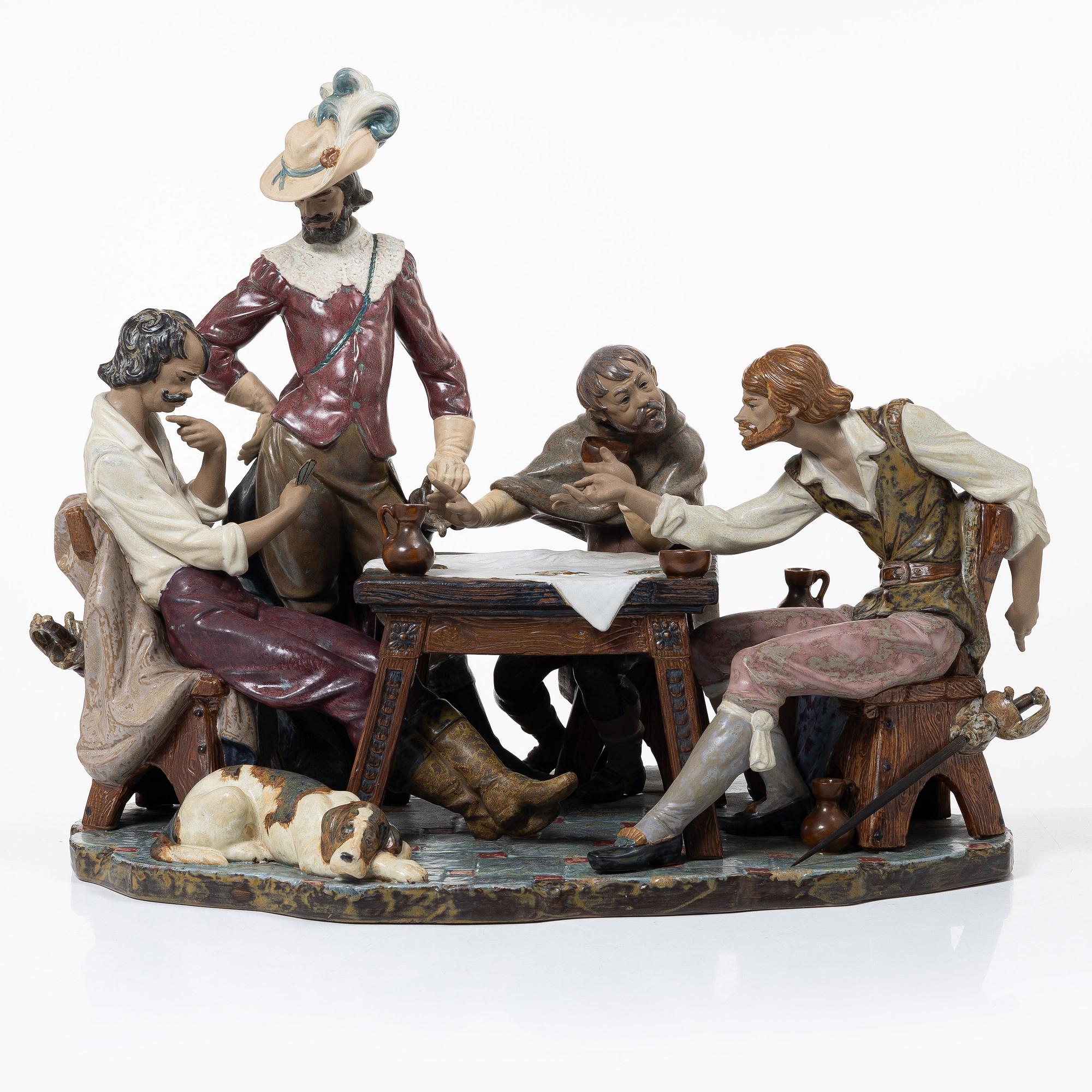 Juan Huerta, figurine, "Playing Cards", Lladró, Spain.