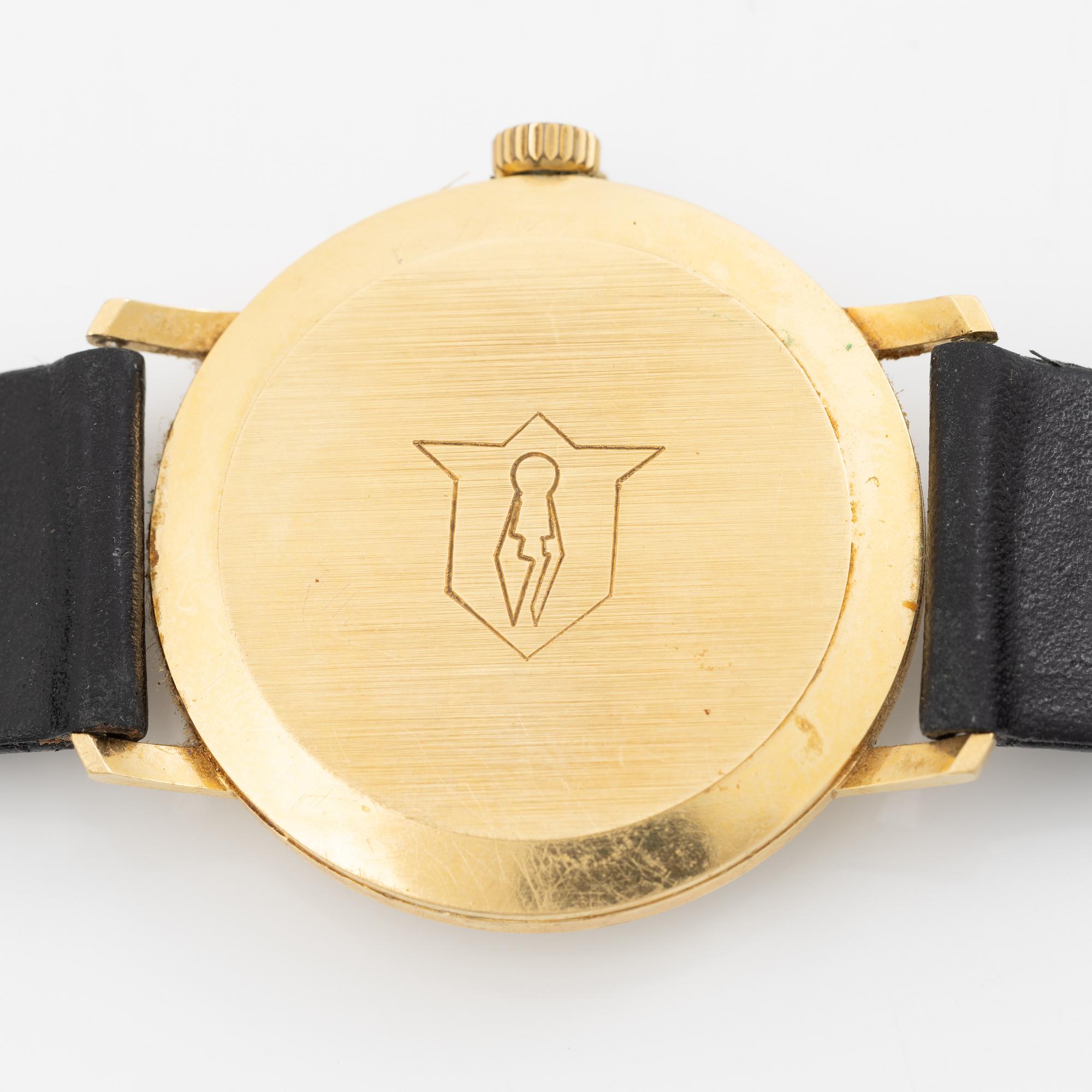 Certina, wristwatch, 18K gold, 34 mm.