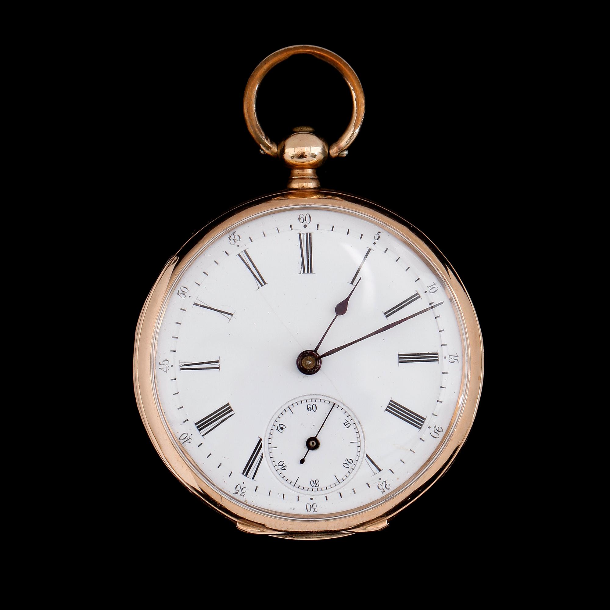FICKUR, 14K guld, omkring år 1900.