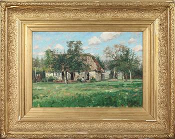 Axel Lindman, Farmhouse in Normandy, scene from Villerville.