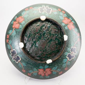 An early 1900s japanese cloisonné and enamel plate.