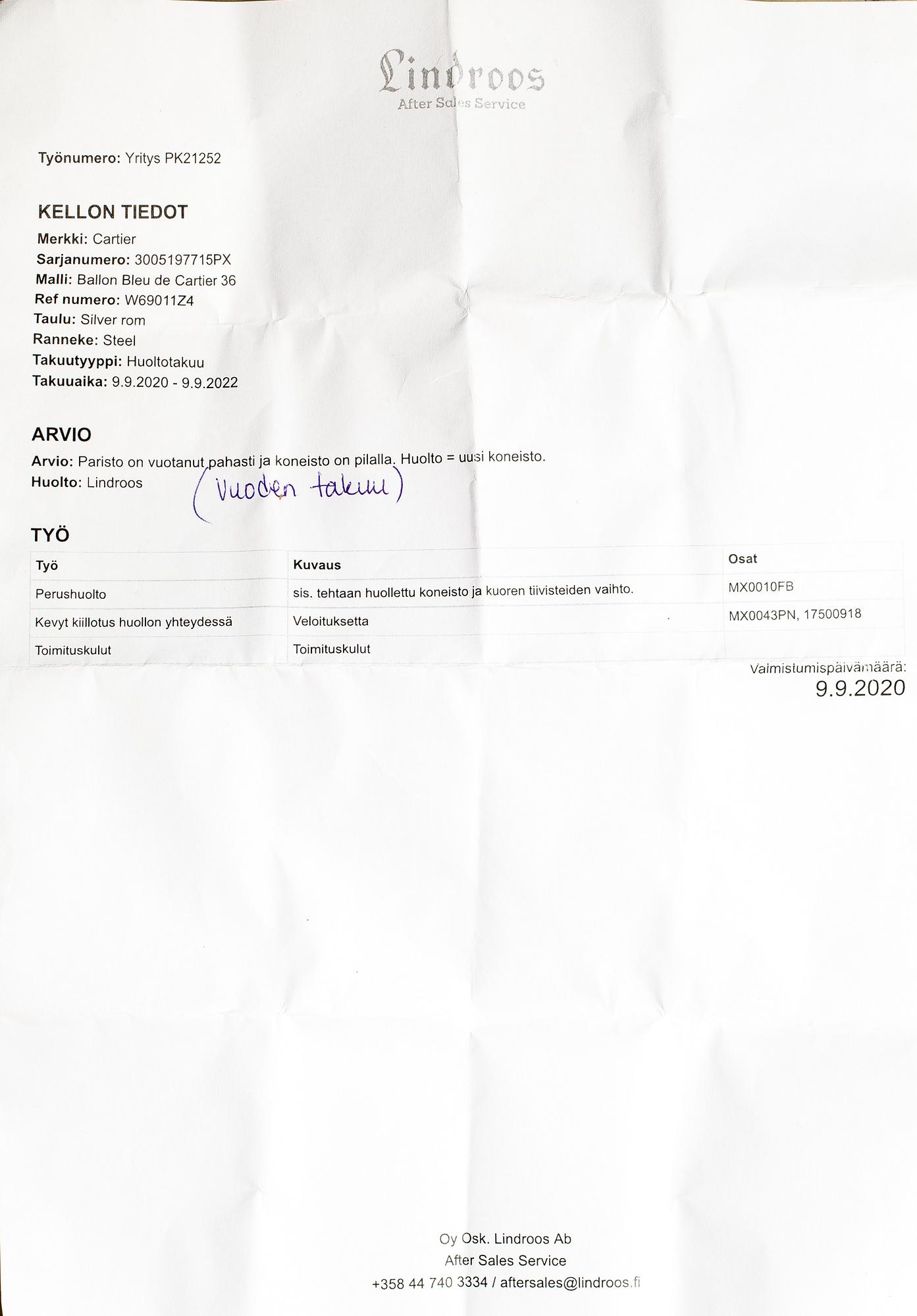 Cartier, Ballon Bleu de Cartier, armbandsur, 36 mm.