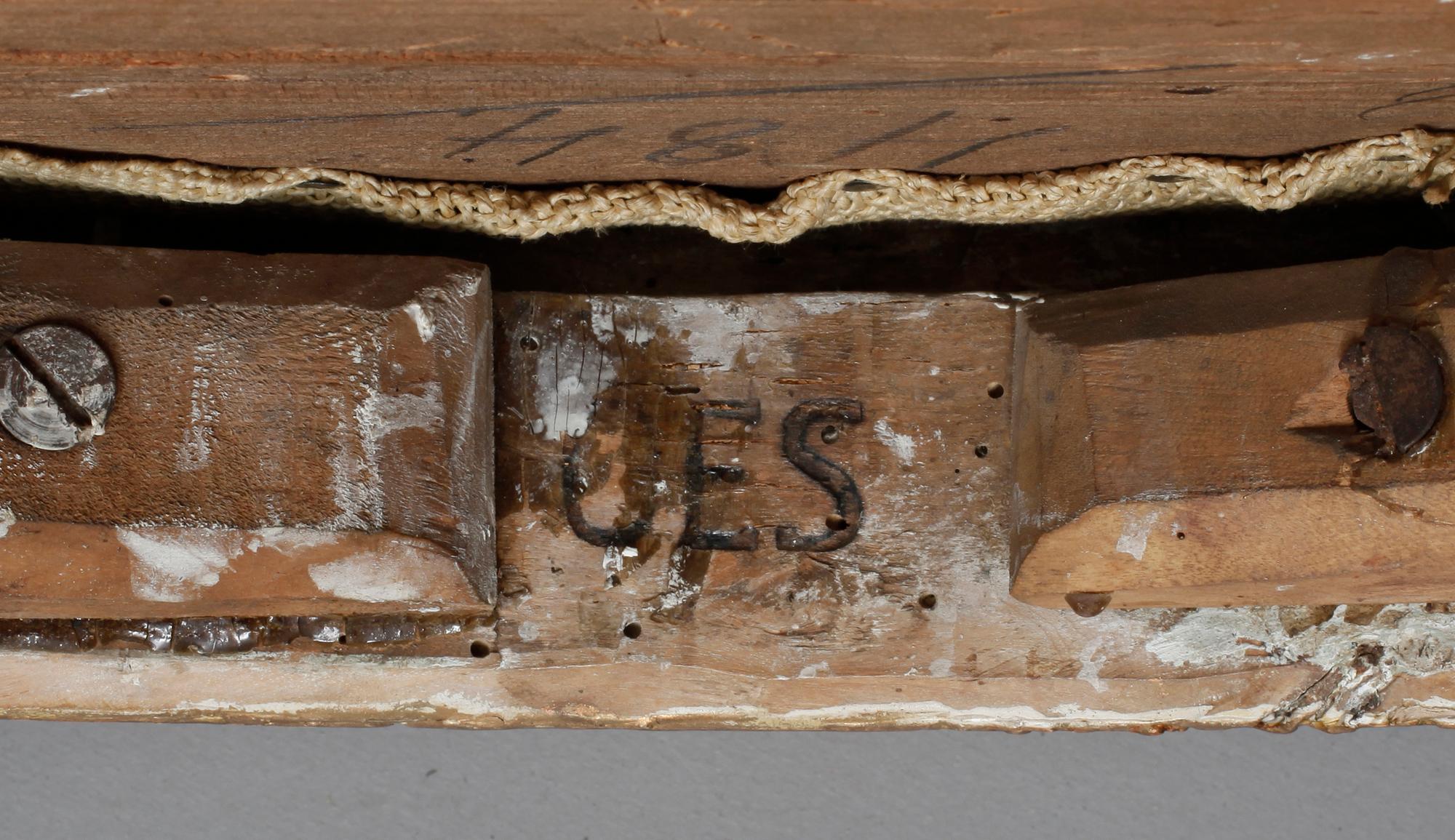 KARMSTOL, gustaviansk, sign OES, 1700-talets slut.