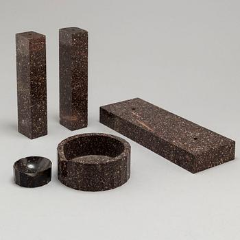 POPHYRY, 5 pieces, 19th Century.