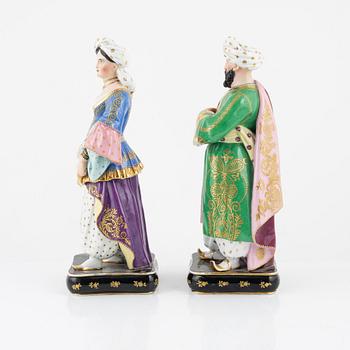 Ljusstakar/figuriner, ett par, porslin, Europa, tidigt 1900-tal.