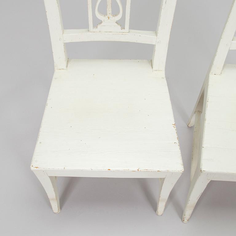 Stolar, 4 st, senempire, 1800-talets första hälft.