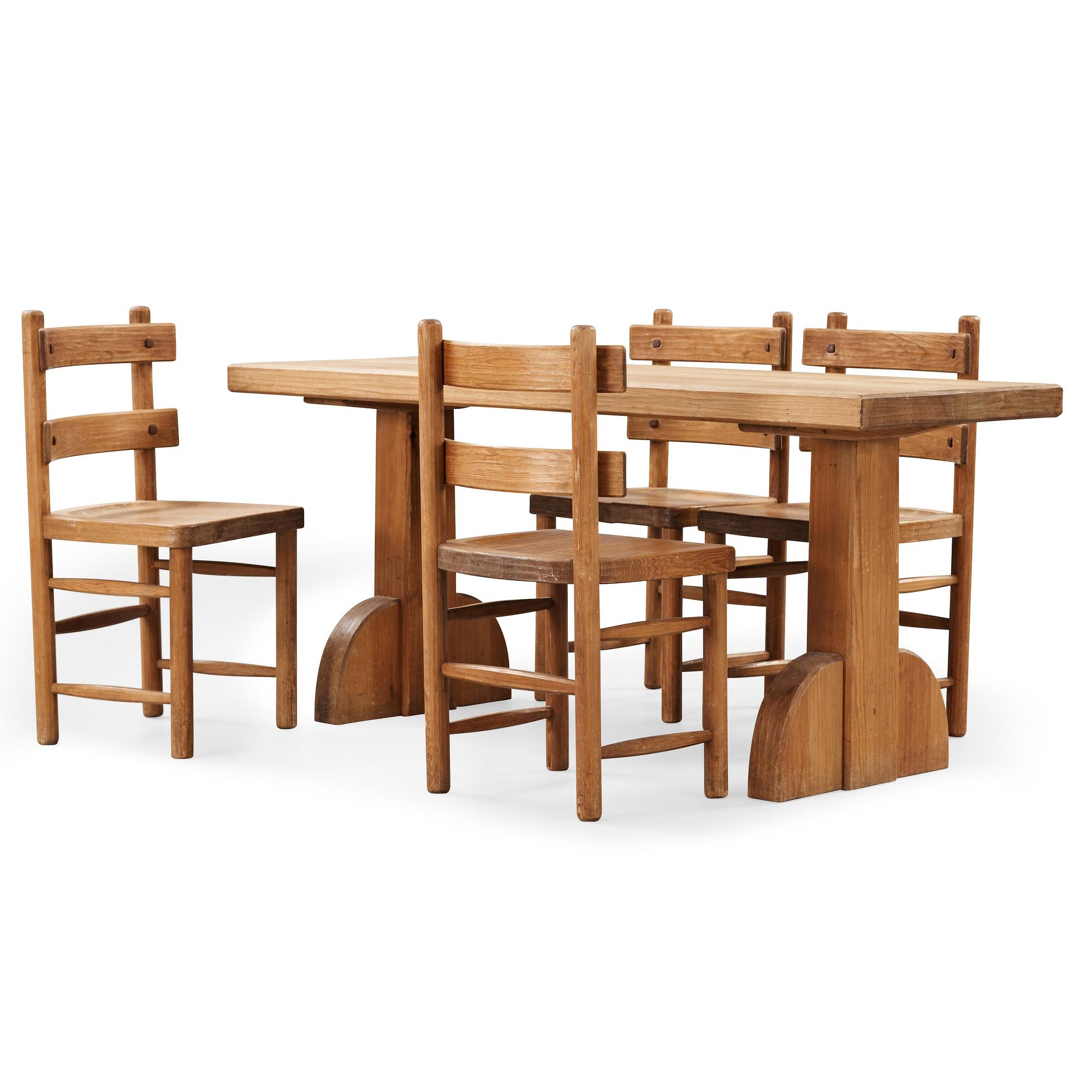 An Axel Einar Hjorth stained pine set 'Sandhamn', Nordiska Kompaniet, 1930's.