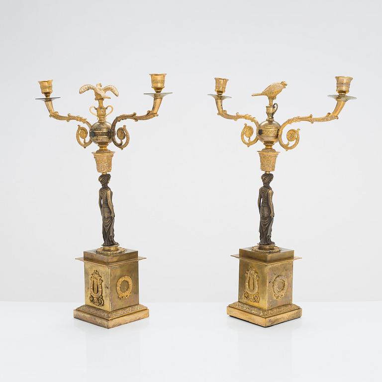 Kandelabrar, ett par, 1800-tal.