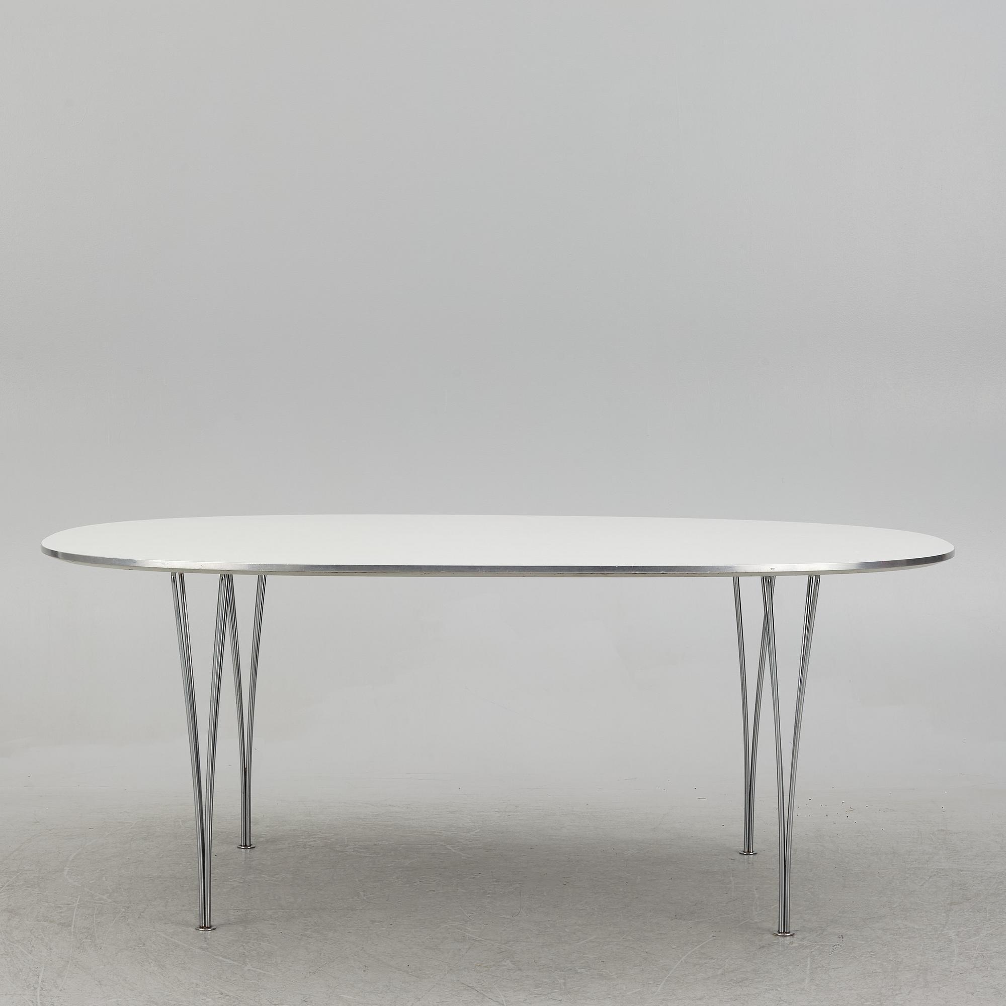 Bruno Mathsson & Piet Hein, a 'Superellipse' dining table, Fritz Hansen, Denmark.