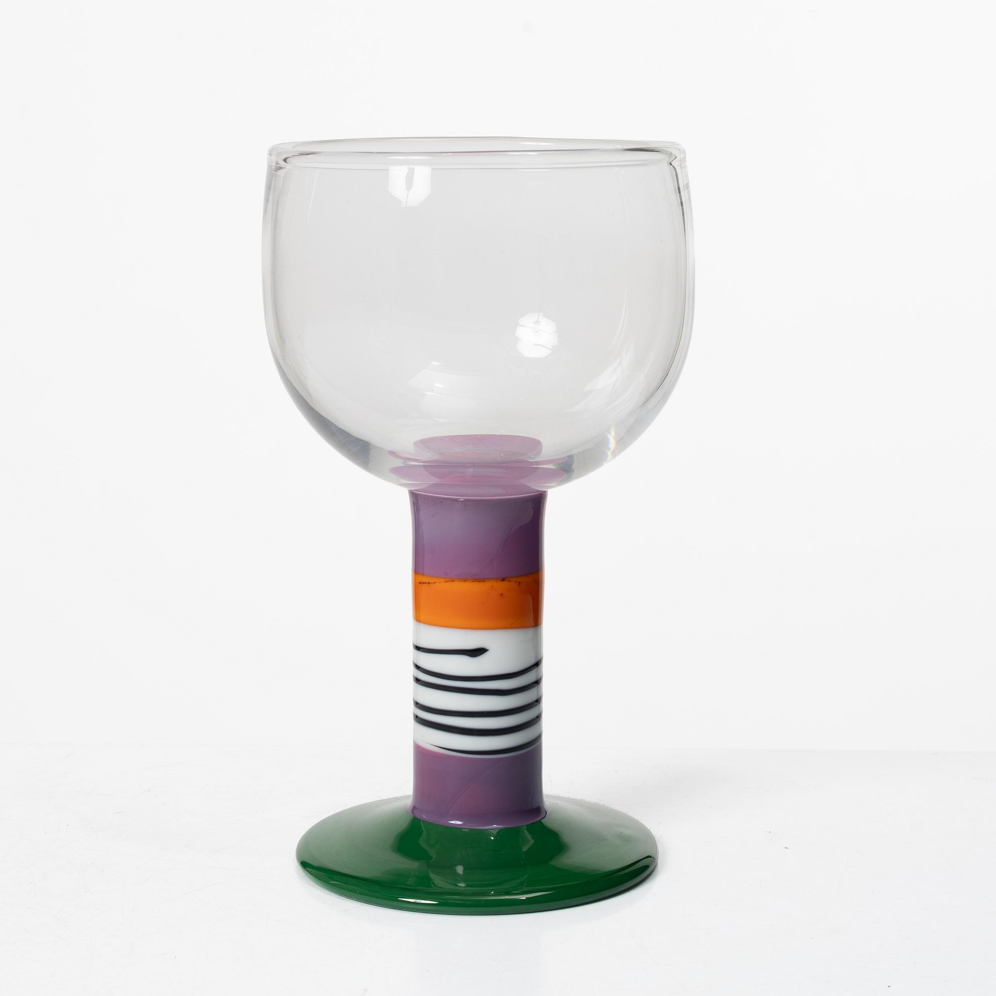 Gunnar Cyrén, Goblet, “Pop Glass”, Orrefors, signed 1967.