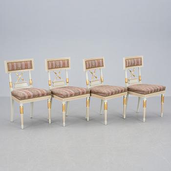 STOLAR, 8 st, sengustaviansk stil, 1900-tal, brännmärka med ägarmonogram och signatur B.L.
