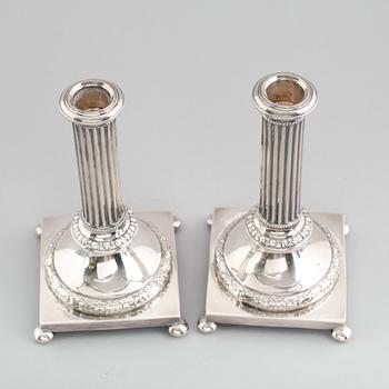 LJUSSTAKAR, 1 par, nysilver, CG Hallberg, 1900-talets första hälft.