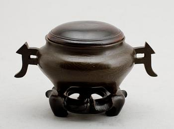 RÖKELSEKAR, brons, Kina, signerad, troligen 1900-tal.