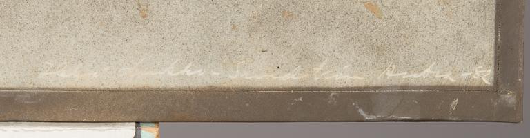 Heljä Liukko-Sundström, unik relief, keramik, signerad Heljä Liukko-Sundström Arabia -82.