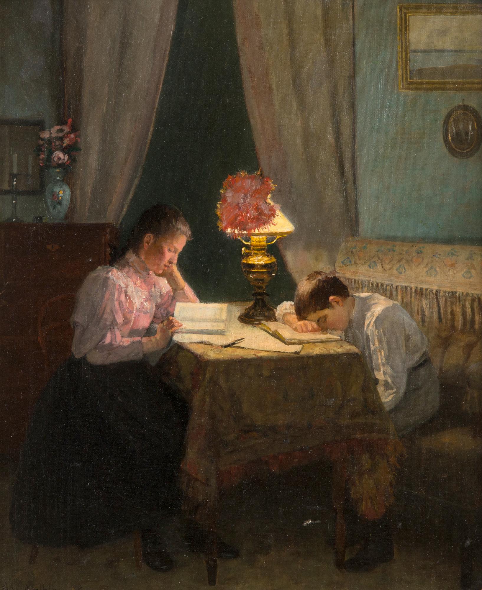 Arvid Liljelund, "Ahkeruutta (iltalampun ääressä)".