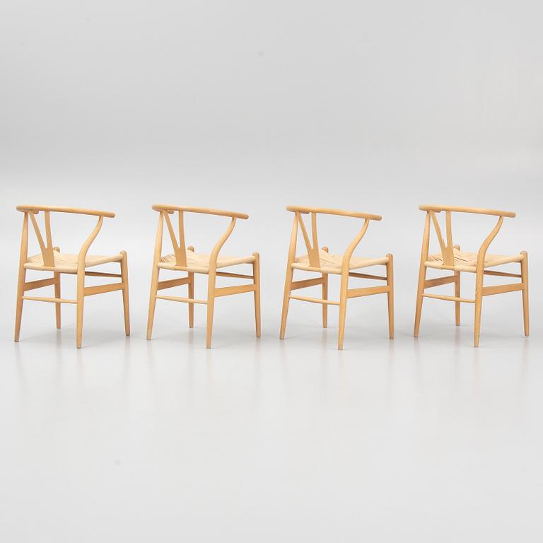 Hans J. Wegner, stolar, 4 st, "Y-stolen", modell CH-24, Carl Hansen & Søn, Danmark.