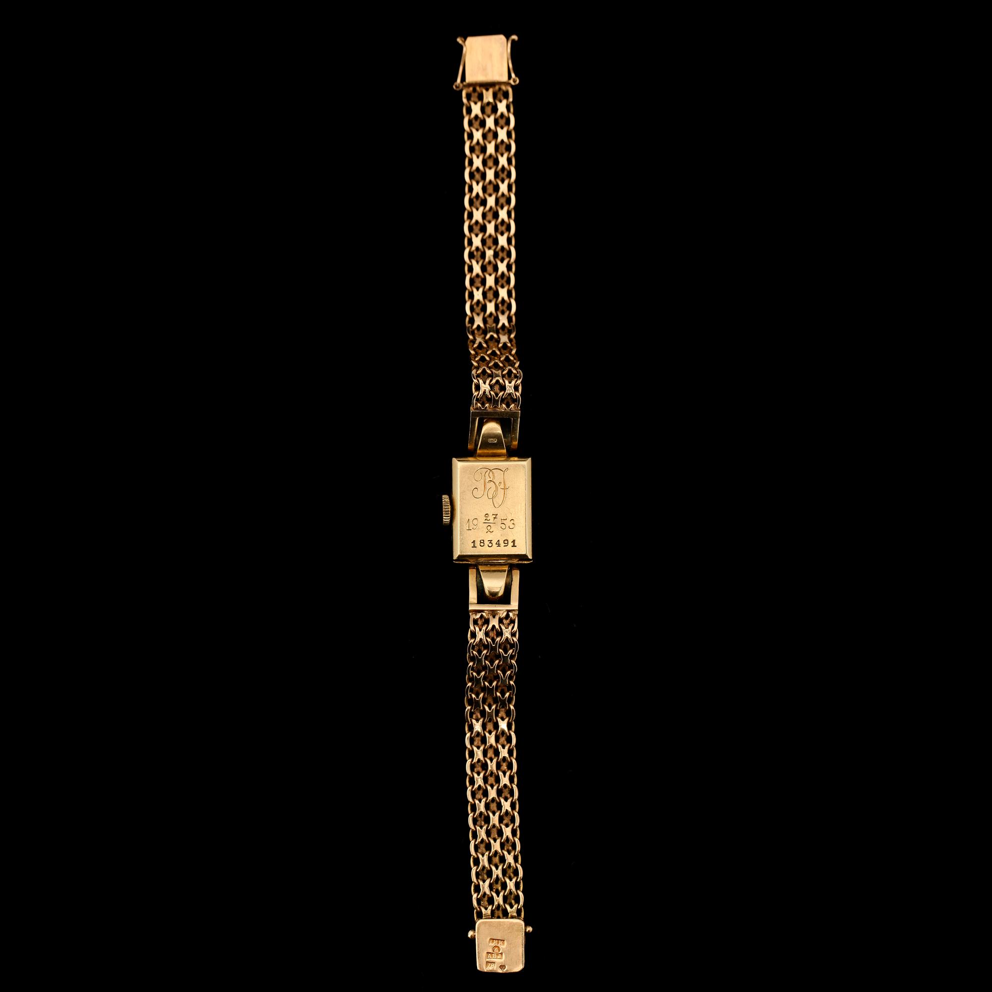 ARMBANDSUR, 18K guld, Marvin, 1900-talets mitt. Total vikt ca 26 g.