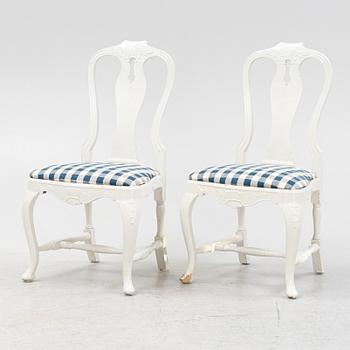 A seven-piece Rococo style dining suite, early 20th century.