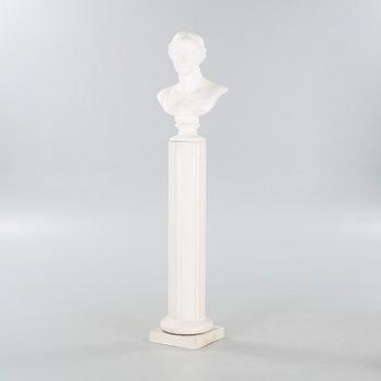 CARL CHRISTIAN CHRISTENSEN, a pedestal, signed and dated 1905, and a plaster bust, not signed.