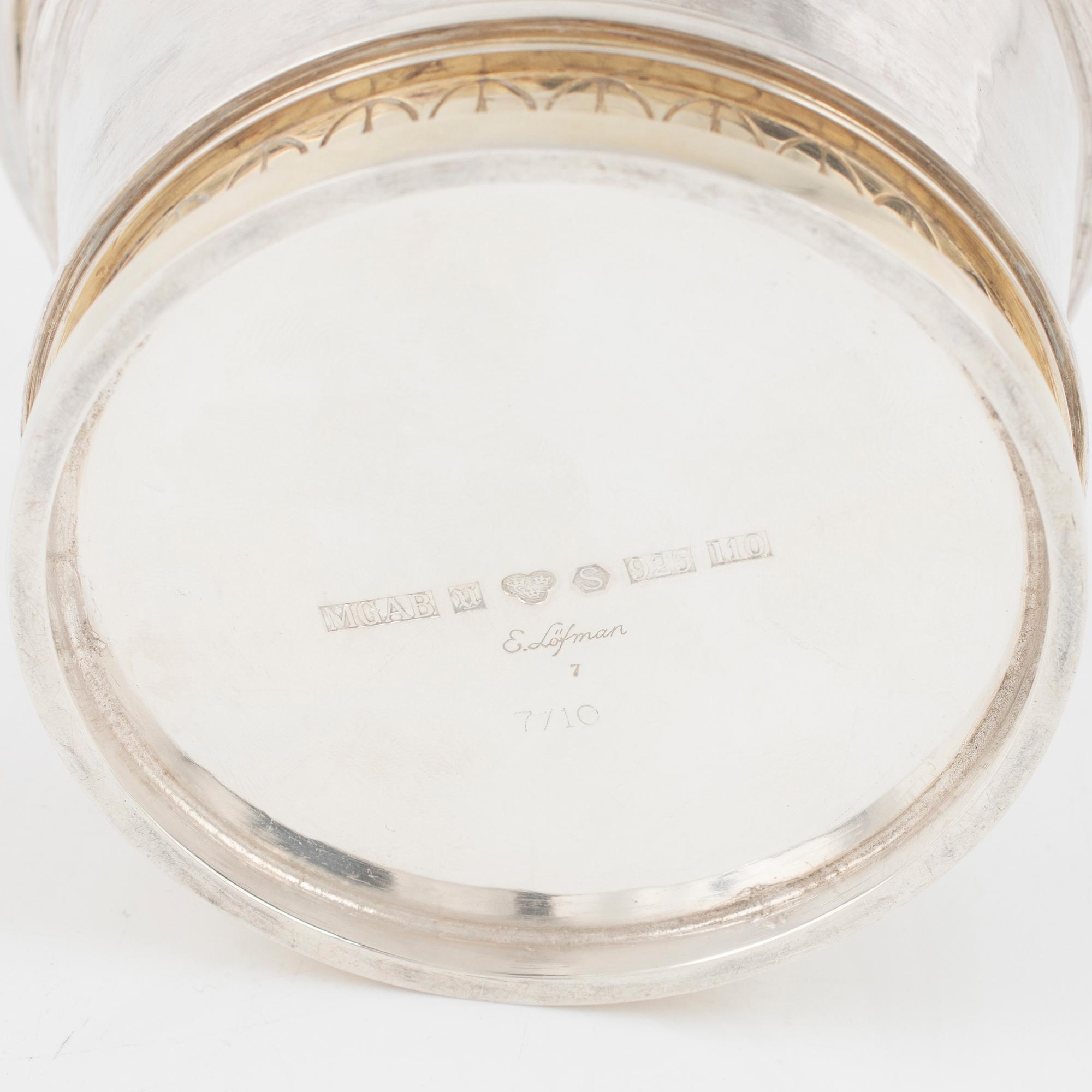 Eric Löfman,  a silver bonbonnière, mark of MGAB, Uppsala 1983. No. 7 out of 10.