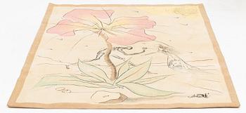 Salvador Dali, efter, vävnad, gobelängteknik, "Reuben, of the Tribes of Israel", etikettmärkt, Spadem.